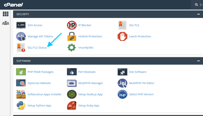Bagian Security di cPanel